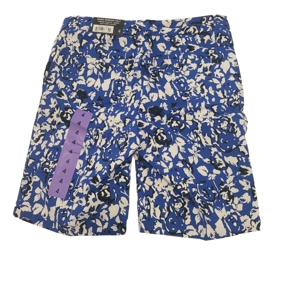 Mario Serrani Italy Women Stretch Short Size 4 in Royal Print - Picture 2 of 5